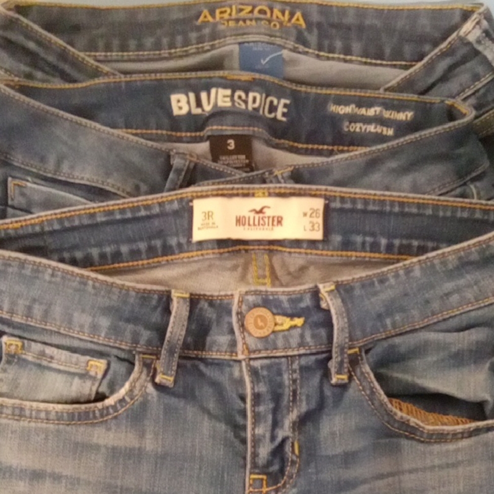 Size 3 Arizona, Blue Spice, Hollister Jeans Bundle